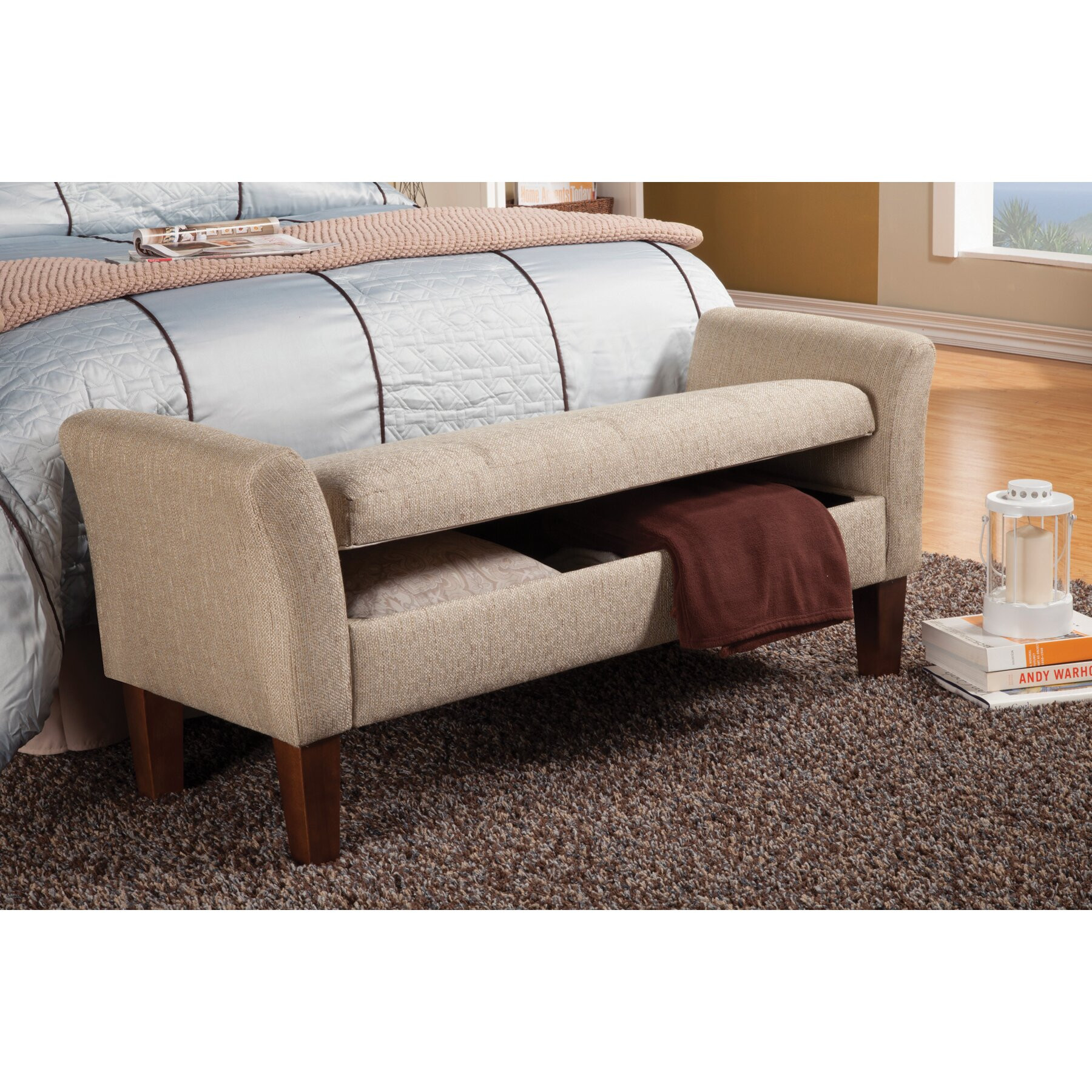 Bench For Bedroom With Storage
 Wildon Home Upholstered Storage Bedroom Bench & Reviews