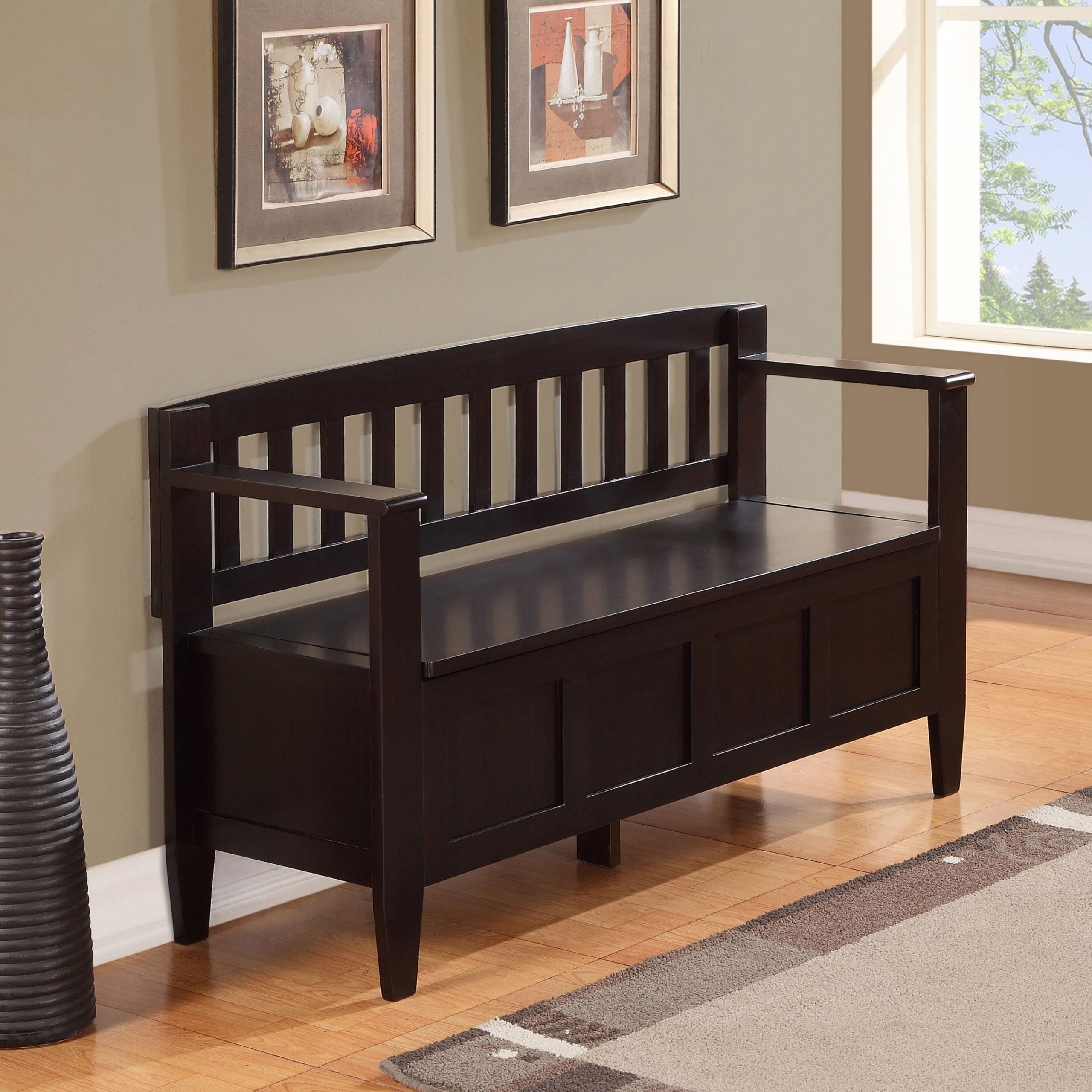 Bench For Entryway With Storage
 Simpli Home Brooklyn Entryway Storage Bench & Reviews