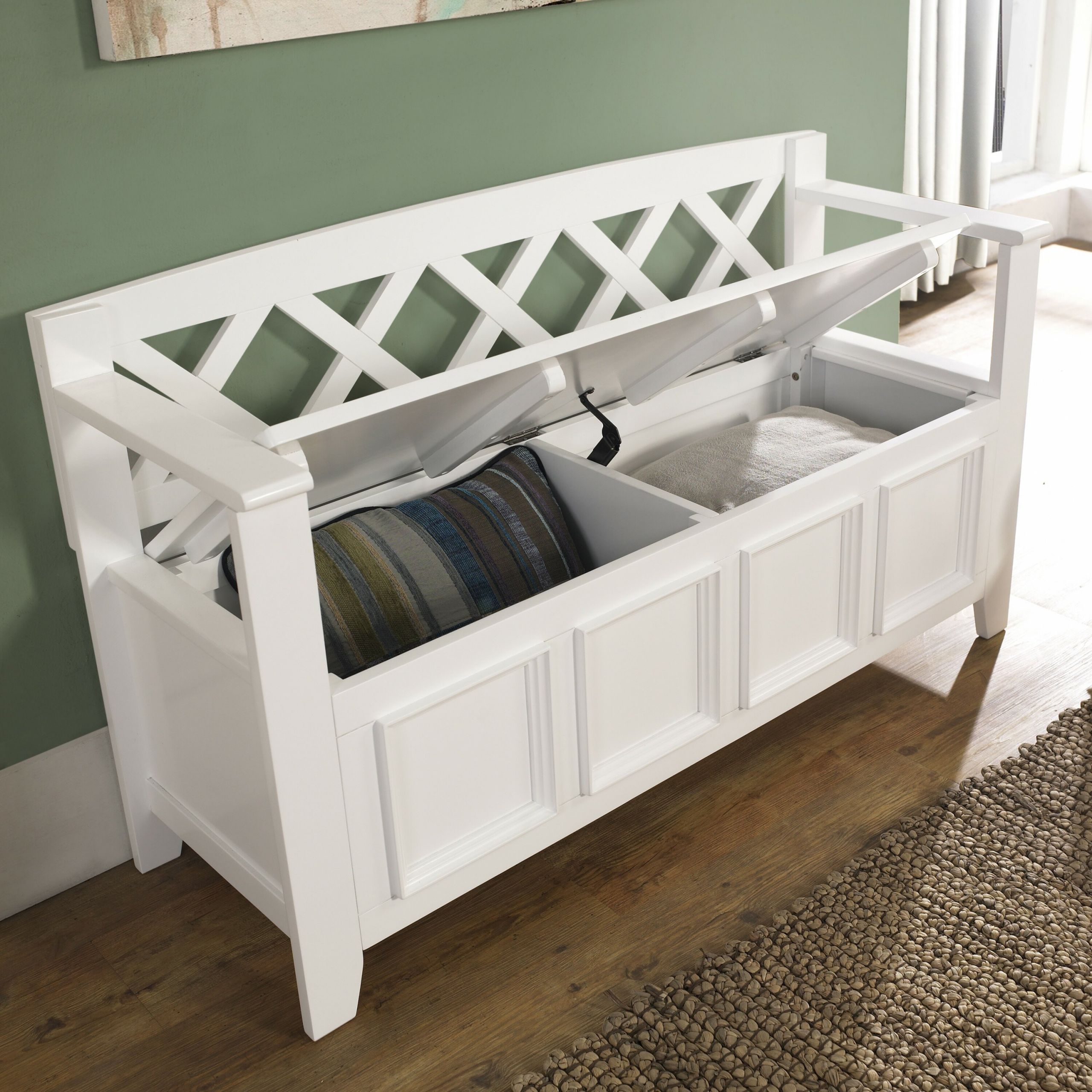 Bench For Entryway With Storage
 Simpli Home Amherst Wood Storage Entryway Bench & Reviews