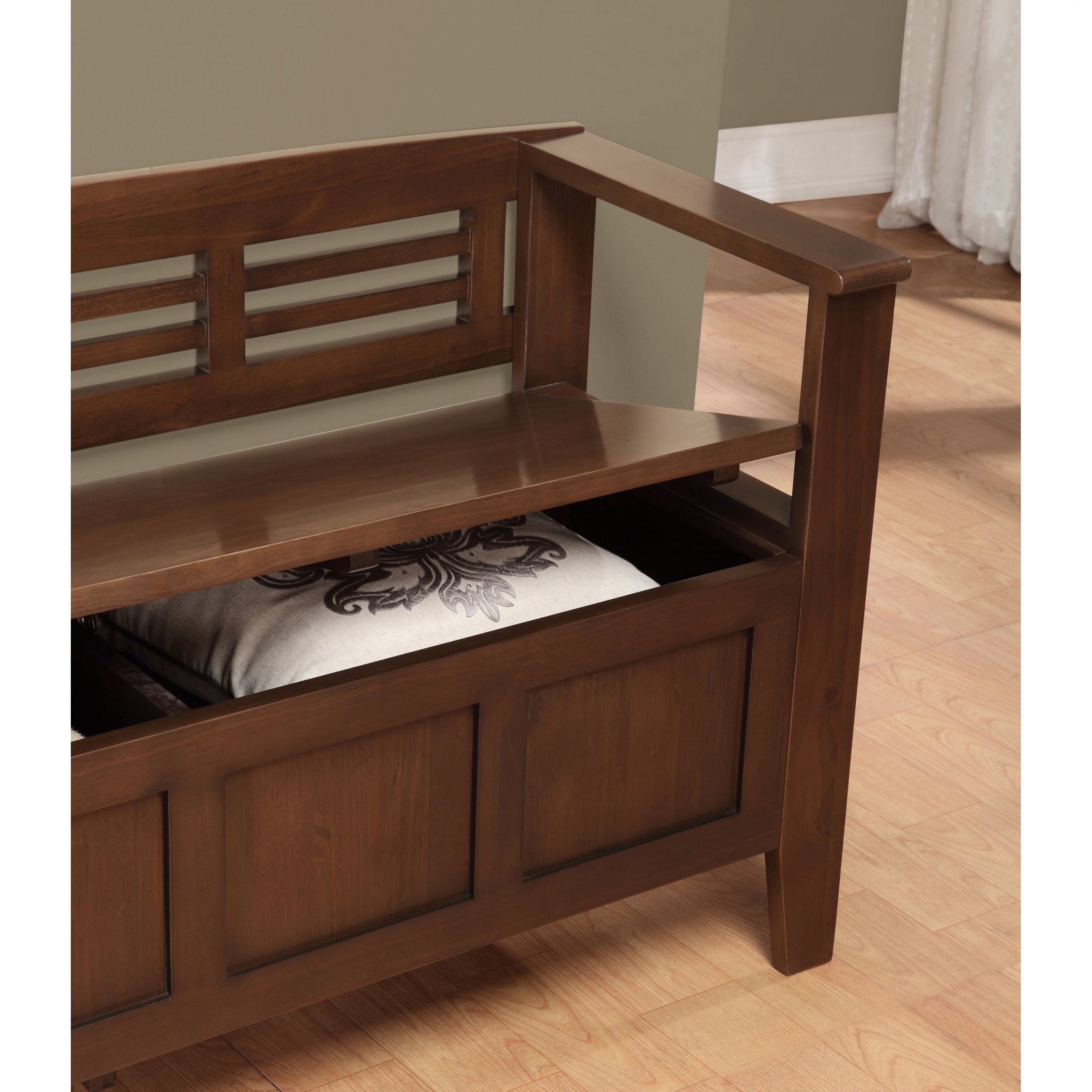 Bench For Entryway With Storage
 Simpli Home Adams Wood Storage Entryway Bench & Reviews