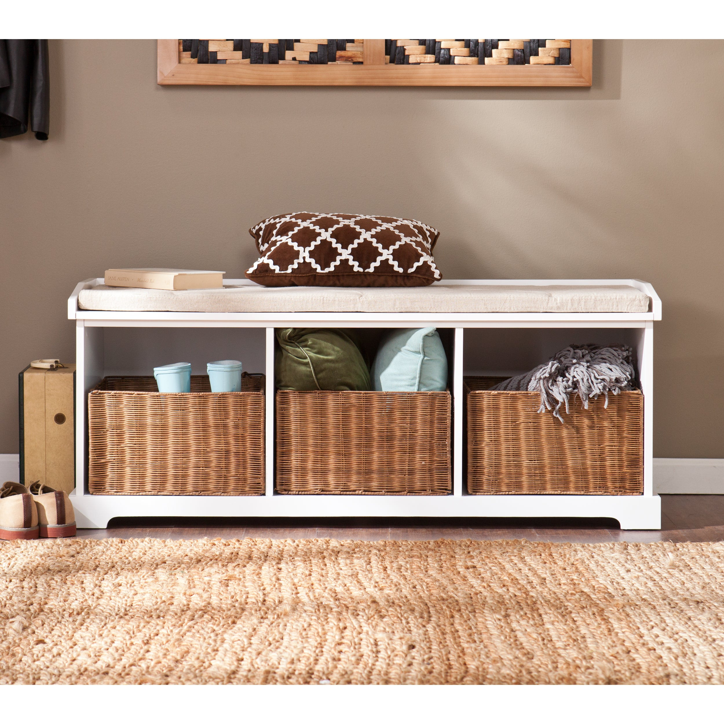 Bench For Entryway With Storage
 Shop Harper Blvd Lima White Entryway Storage Bench Free