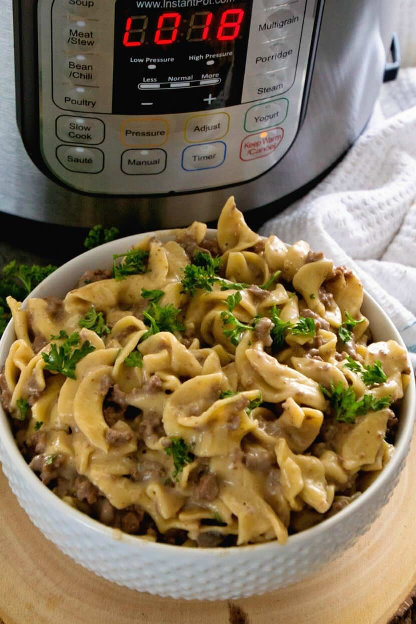 Best Instant Pot Dinner Recipes
 Instant Pot Pressure Cooker Hamburger Stroganoff Julie