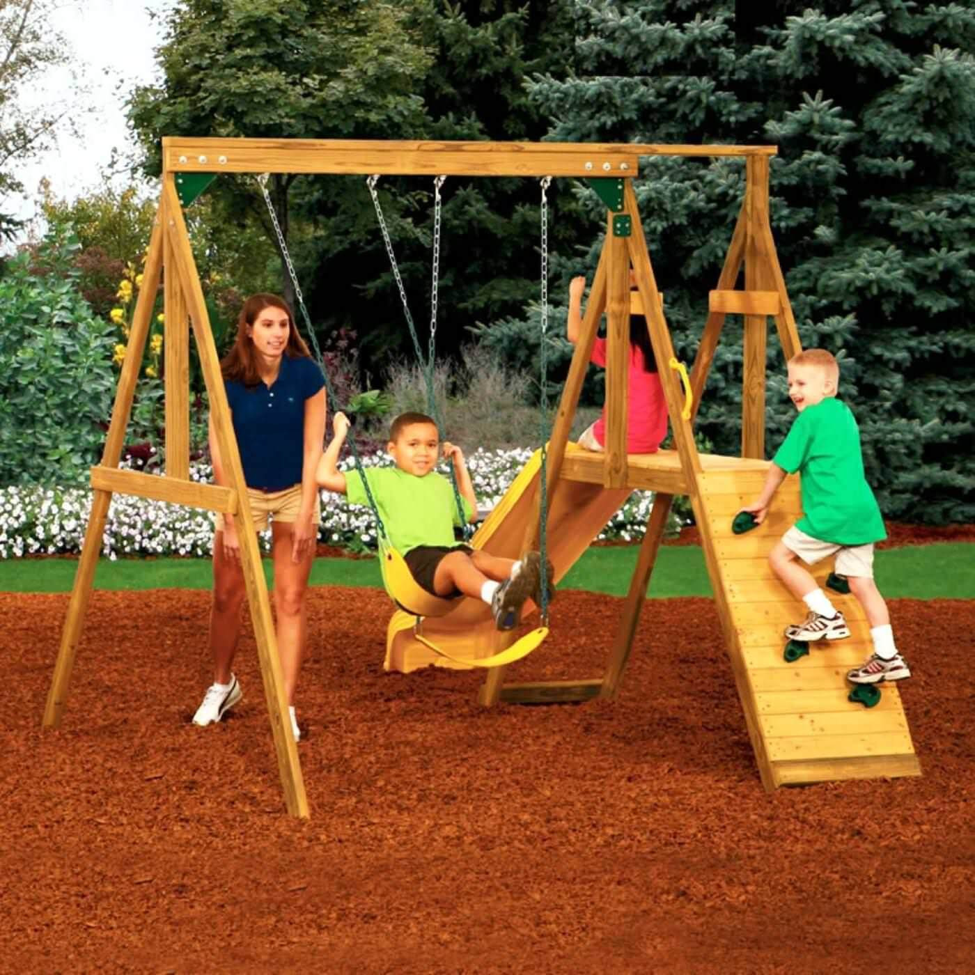 Best Kids Swing Set
 Best 35 Kids Home Playground Ideas AllstateLogHomes