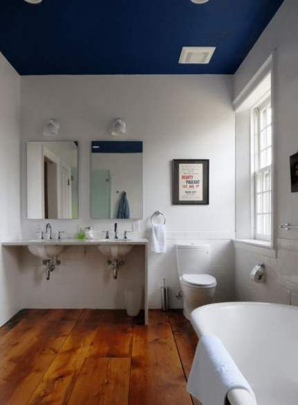 Best Paint For Bathroom Ceiling
 Trendy bathroom white and blue painted ceilings 42 Ideas