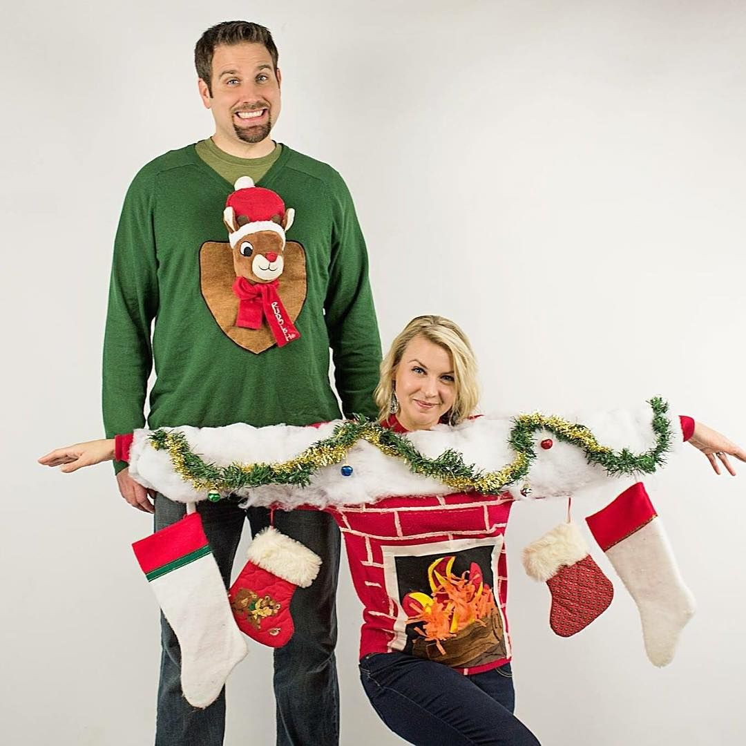 Best Ugly Christmas Sweater Party Ideas
 Seriously funny couple Ugly Christmas Sweaters