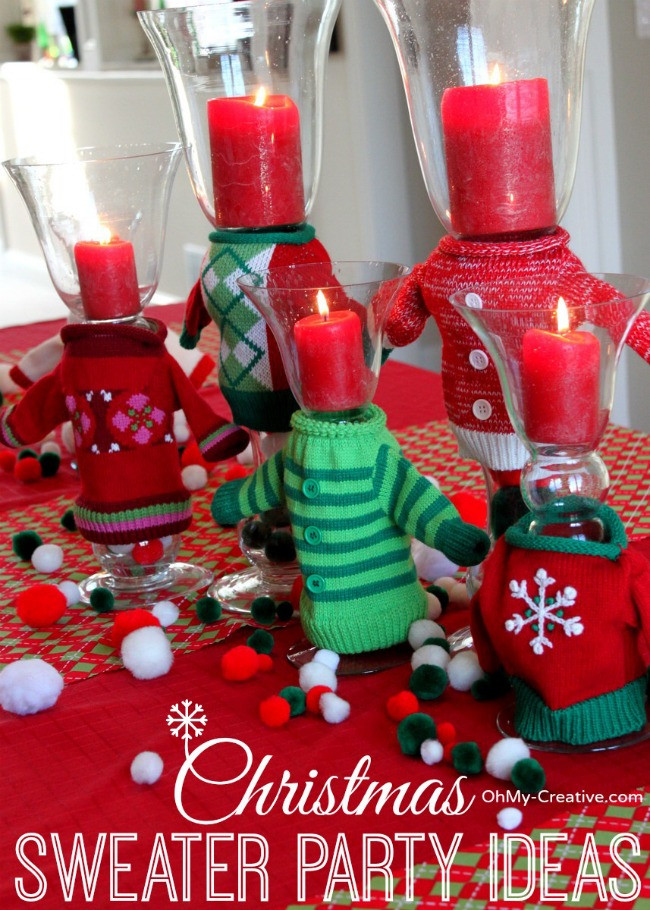 Best Ugly Christmas Sweater Party Ideas
 Ugly Christmas Sweater Party Wine Glasses Oh My Creative