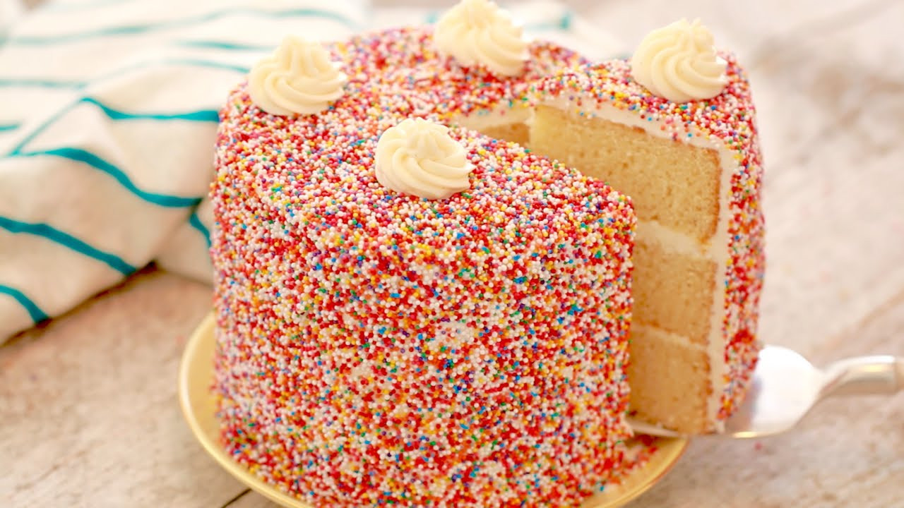 Best Vanilla Birthday Cake Recipe
 Vanilla BIRTHDAY CAKE Recipe w Buttercream Frosting 2nd