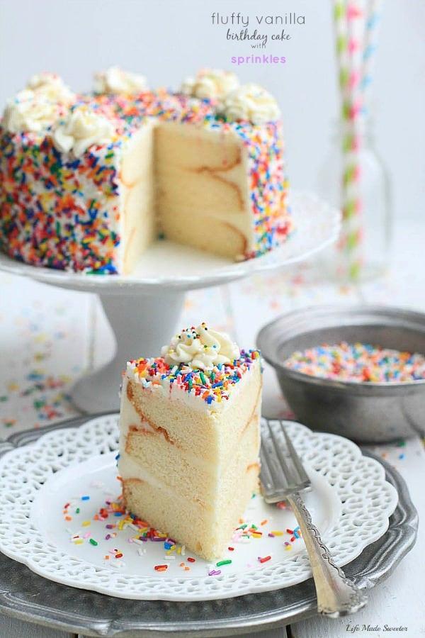 Best Vanilla Birthday Cake Recipe
 Fluffy Vanilla Birthday Cake with Sprinkles Best Recipe