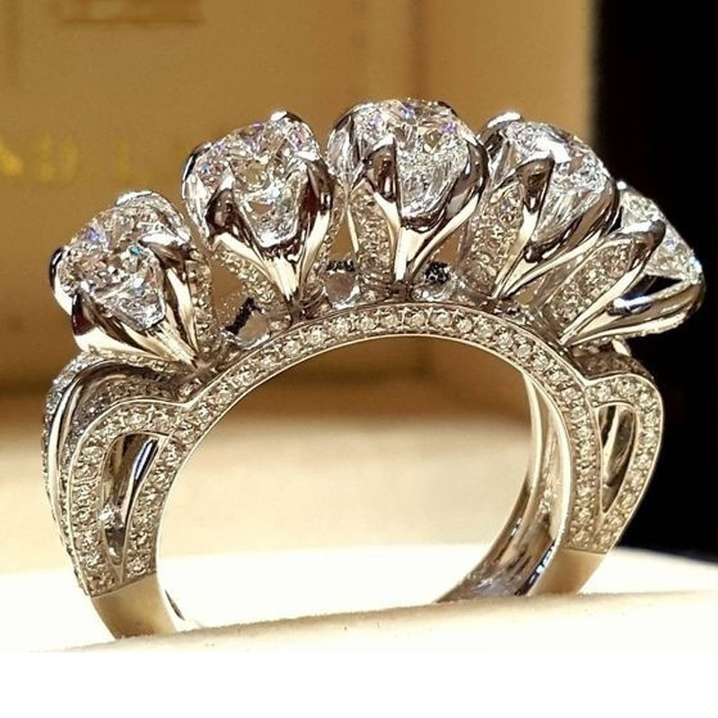 Best Wedding Rings For Women
 Best Selling Creative Five Zircon Engagement Ring for