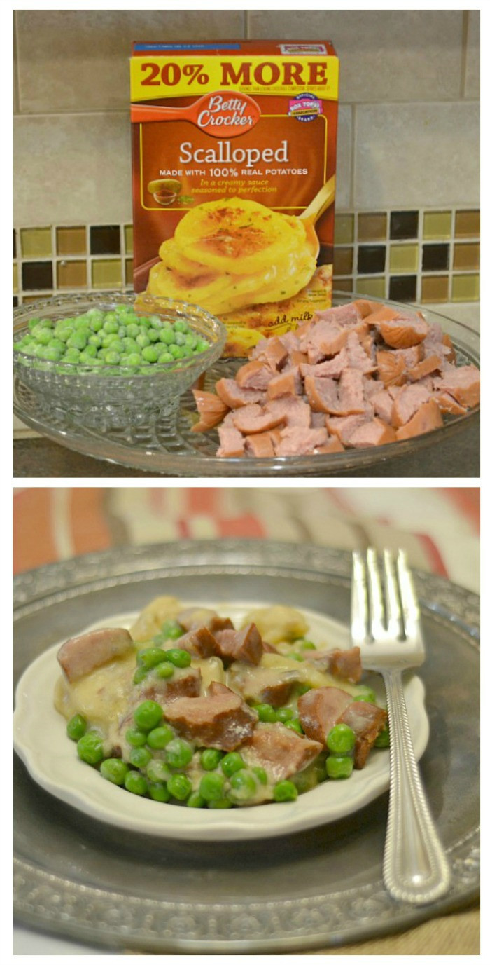 Betty Crocker Scalloped Potatoes
 slow cooker scalloped potato & sausage supper & giveaway