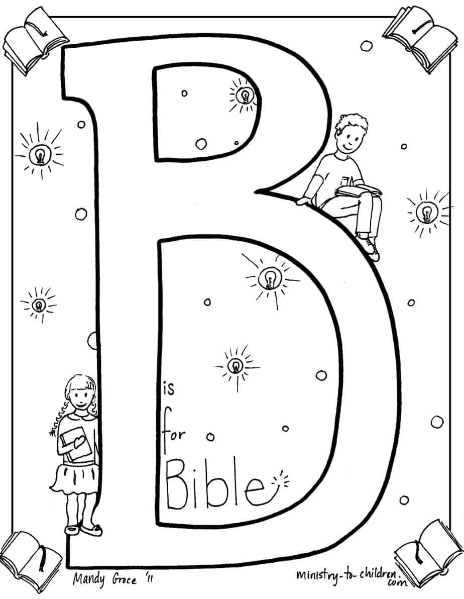 Bible Coloring Pages For Kids
 "B is for Bible" Coloring Page