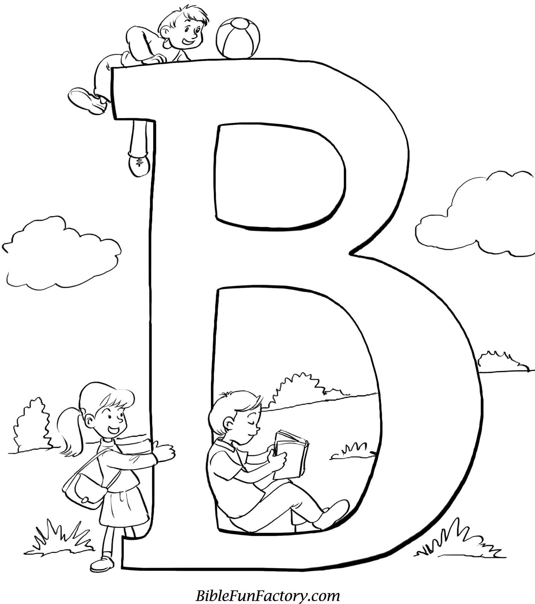 Bible Coloring Pages For Kids
 Bible Coloring Sheet "B" is for Bible