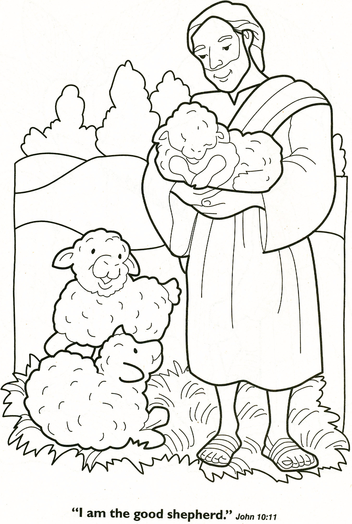 Bible Coloring Pages For Kids
 The Good Shepherd
