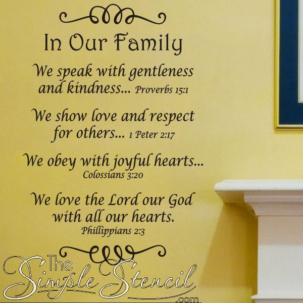 Biblical Quotes About Family
 In Our Family Bible Verse Wall Quote