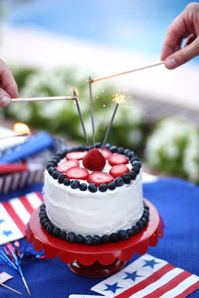 Big Birthday Cake Sparklers
 Sparkler Cake for the 4th of July