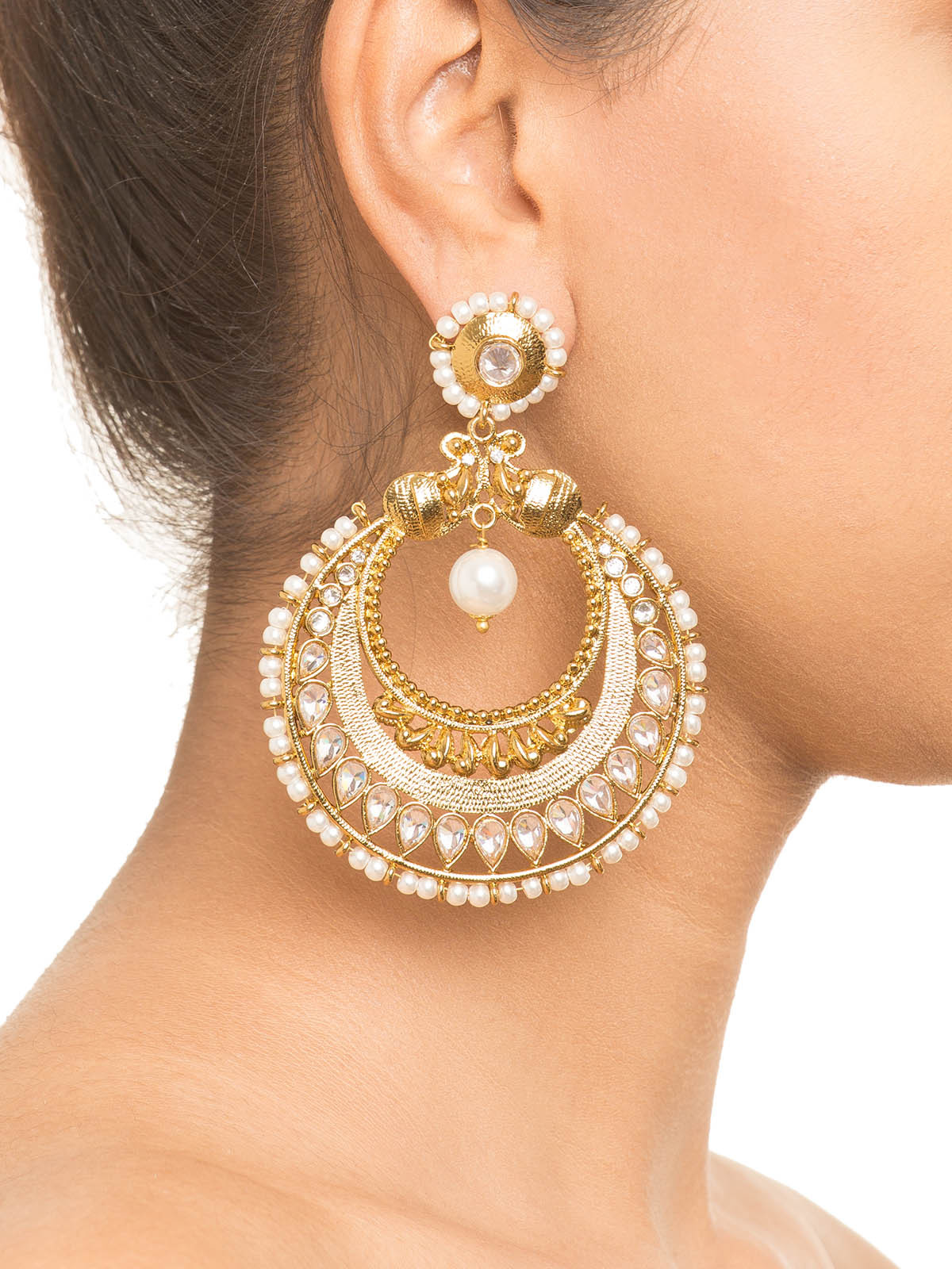 Big Earring
 Buy Big Gold Baala Earrings by Shillpa Purii at Jivaana