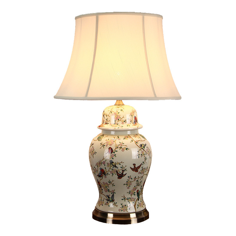 Big Lamps For Living Room
 Chinese Classical Ceramic Fabric E27 Table Lamp For