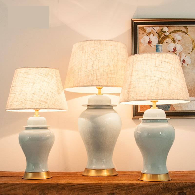 Big Lamps For Living Room
 All Copper Ceramic table Lamp Modern American temple jar