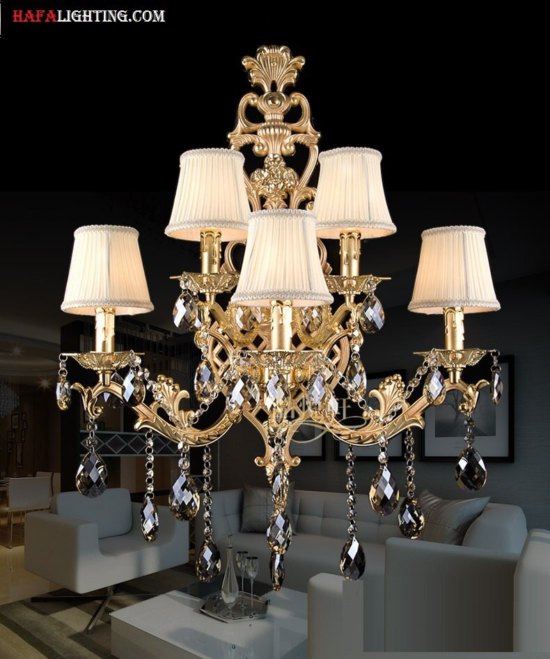 Big Lamps For Living Room
 Modern crystal wall light fashion large living room Luxury