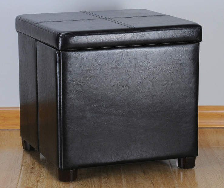 Big Lots Storage Bench
 Just Home Black Square Storage Tray Ottoman With images