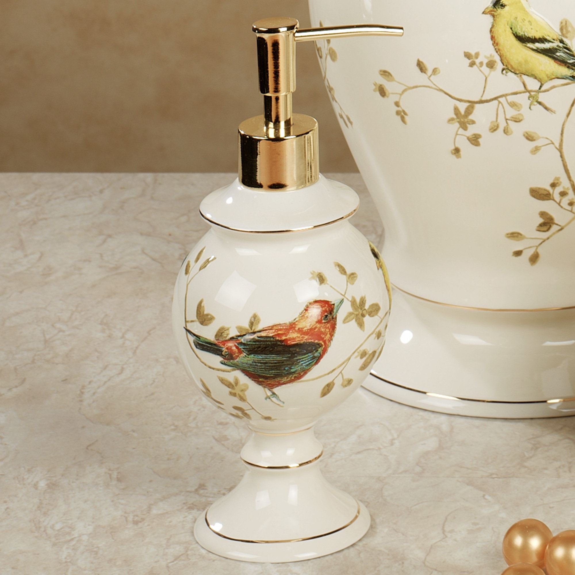 Bird Bathroom Decor
 Gilded Bird Ceramic Bath Accessories
