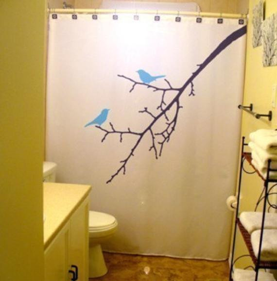 Bird Bathroom Decor
 Blue Birds Shower Curtain Tree Branch bathroom decor bath kids