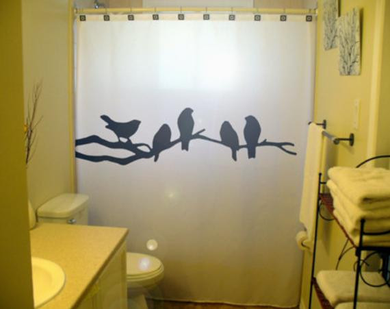 Bird Bathroom Decor
 Bird Shower Curtain Bathroom Decor Black Birds tree branch