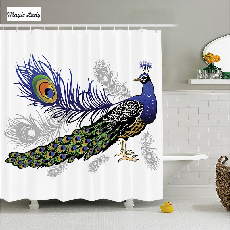 Bird Bathroom Decor
 Shower Curtain Peacock Bathroom Accessories Bird Decor