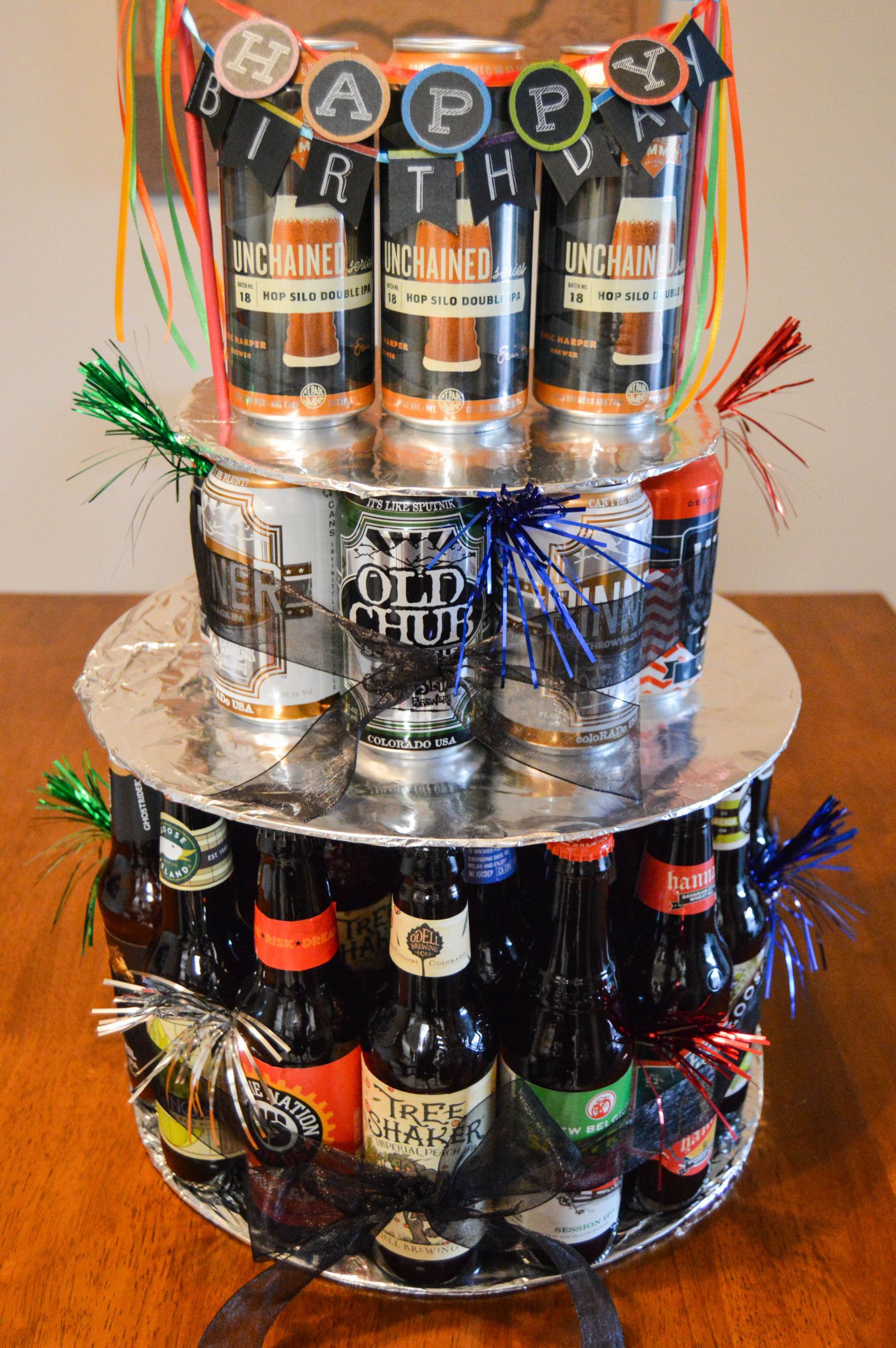 Birthday Cake Beer
 How to Make a Beer Bottle or Can Birthday Cake