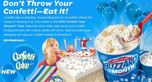 Birthday Cake Blizzard
 Cake Batter Flavor Trend Continues Dairy Queen Announces