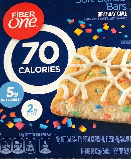 Birthday Cake Calories
 Fiber e 70 Calories Birthday Cake Soft Baked Bars 12 x