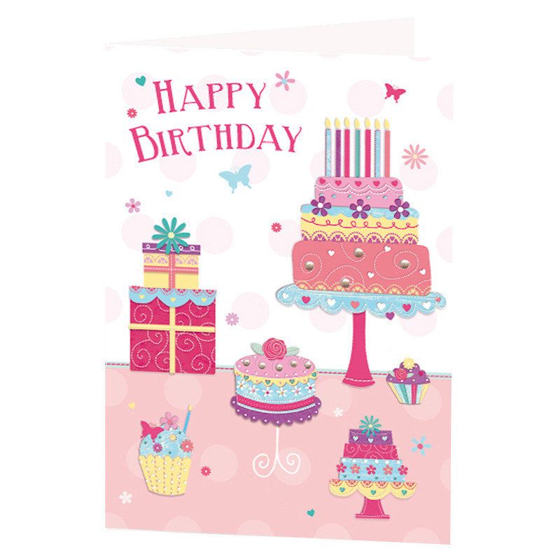 Birthday Cake Cards
 Birthday Cake & Presents Birthday Card Greeting Cards