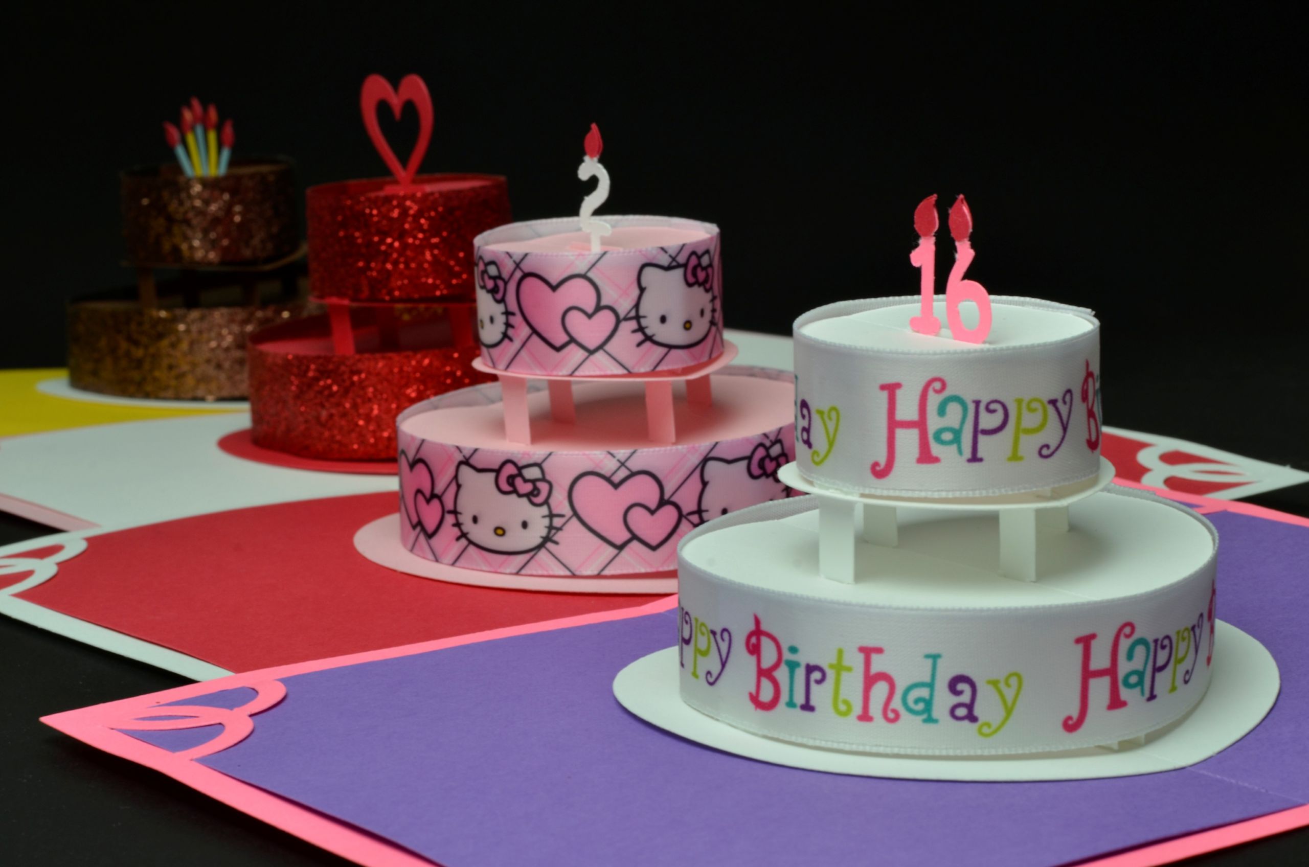 Birthday Cake Cards
 Birthday or Wedding Cake Pop Up Card Template