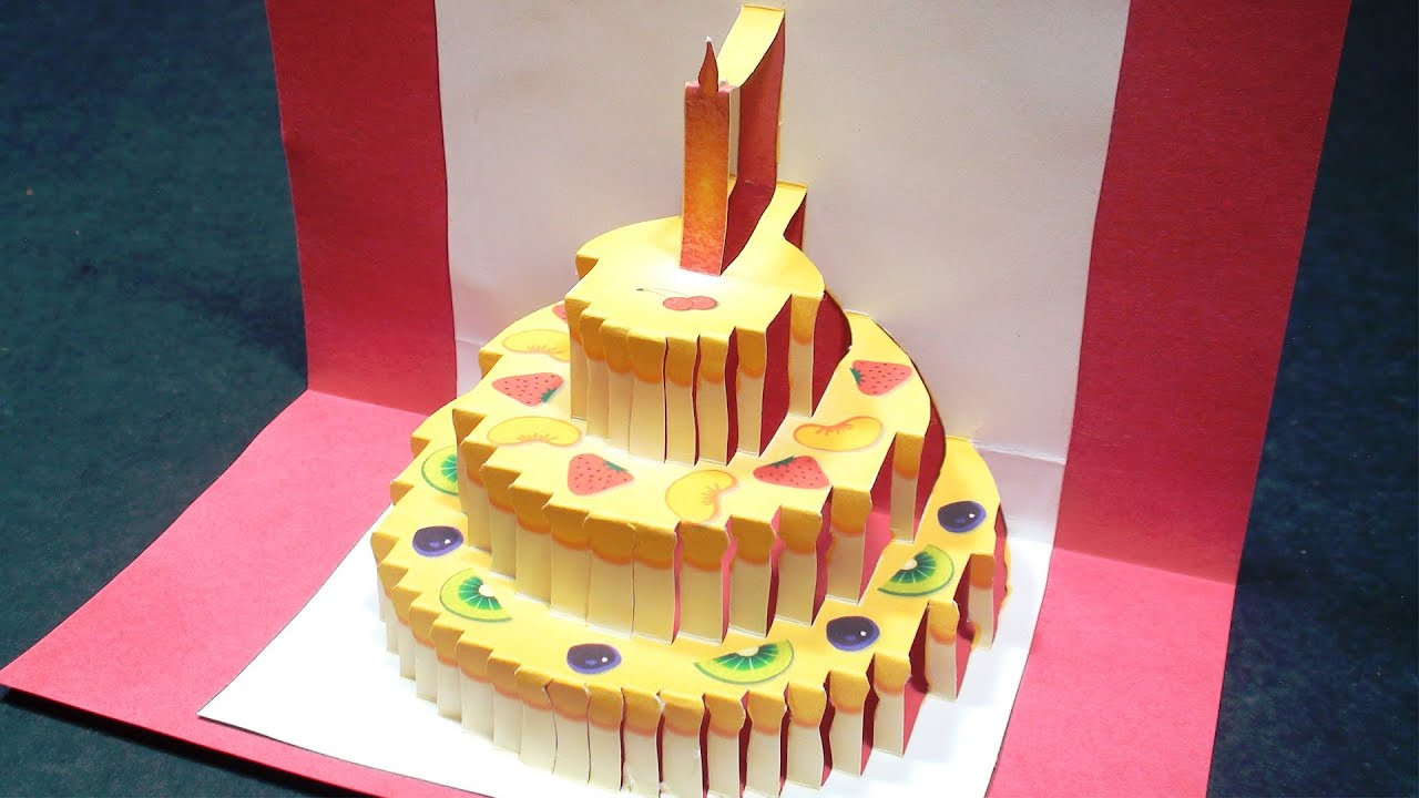 Birthday Cake Cards
 Birthday Cake Pop Up Card Happy Birthday Kirigami
