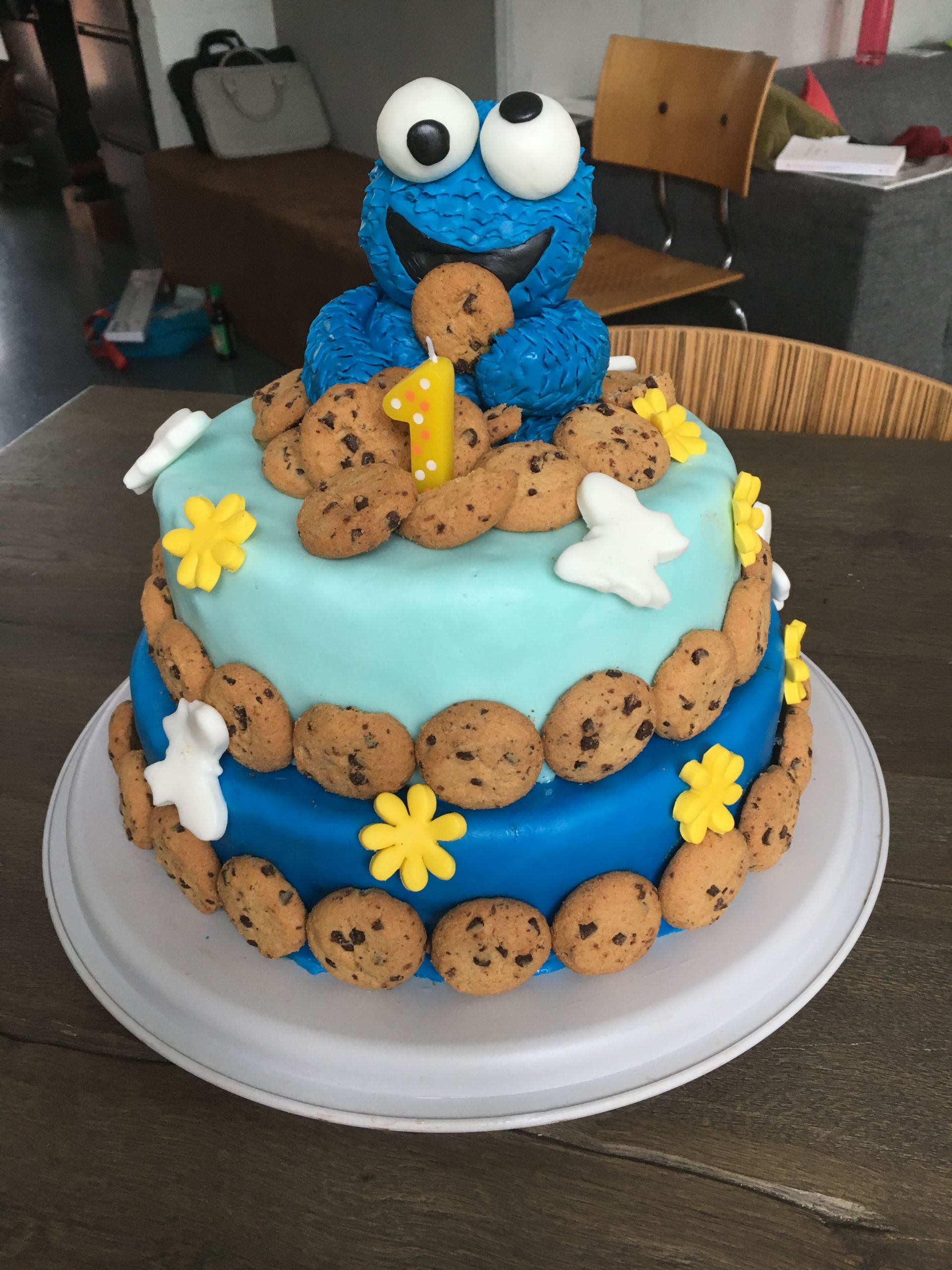 Birthday Cake For 1 Year Old
 Cookie Monster birthday cake for my 1 year old baby boy