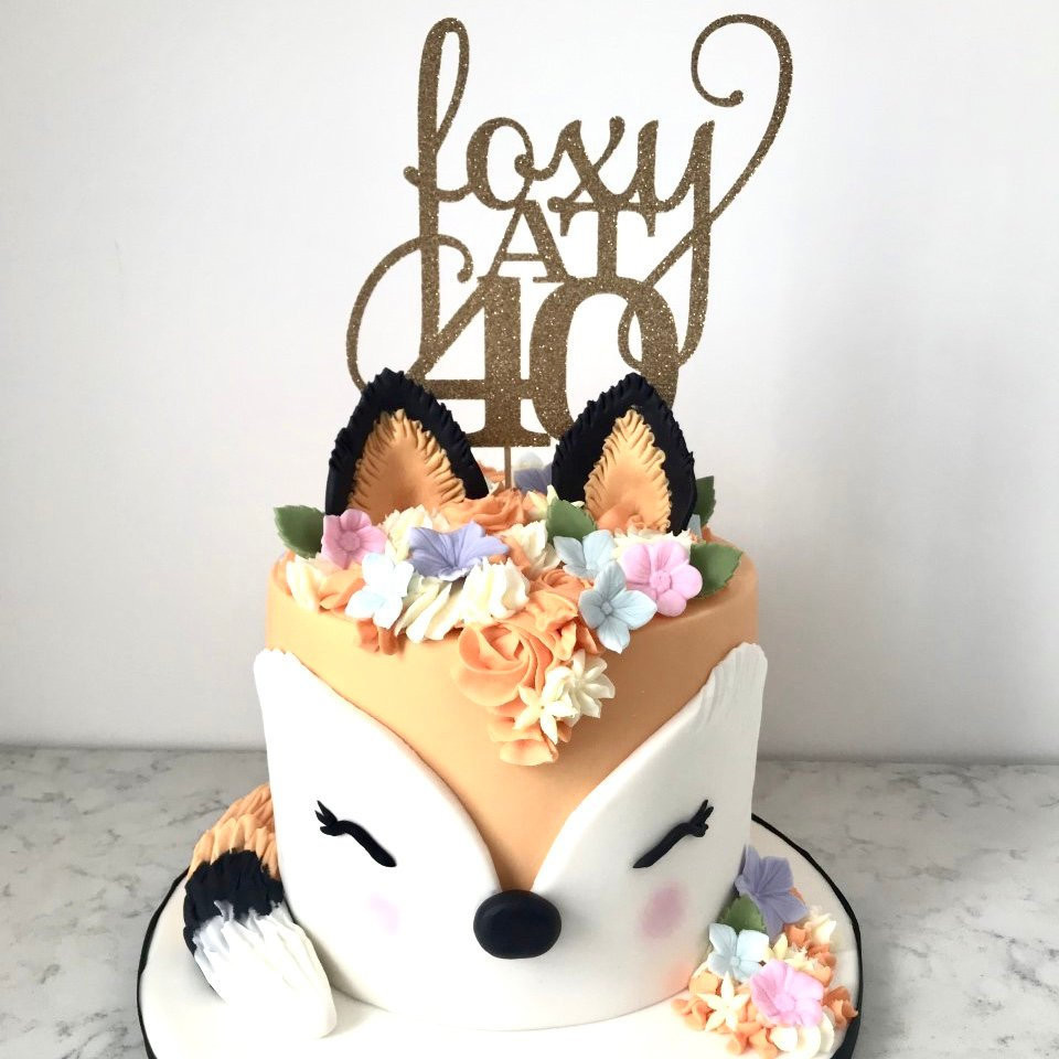 Birthday Cake For Her
 40th Birthday Cake Topper for Her Woman Foxy at 40