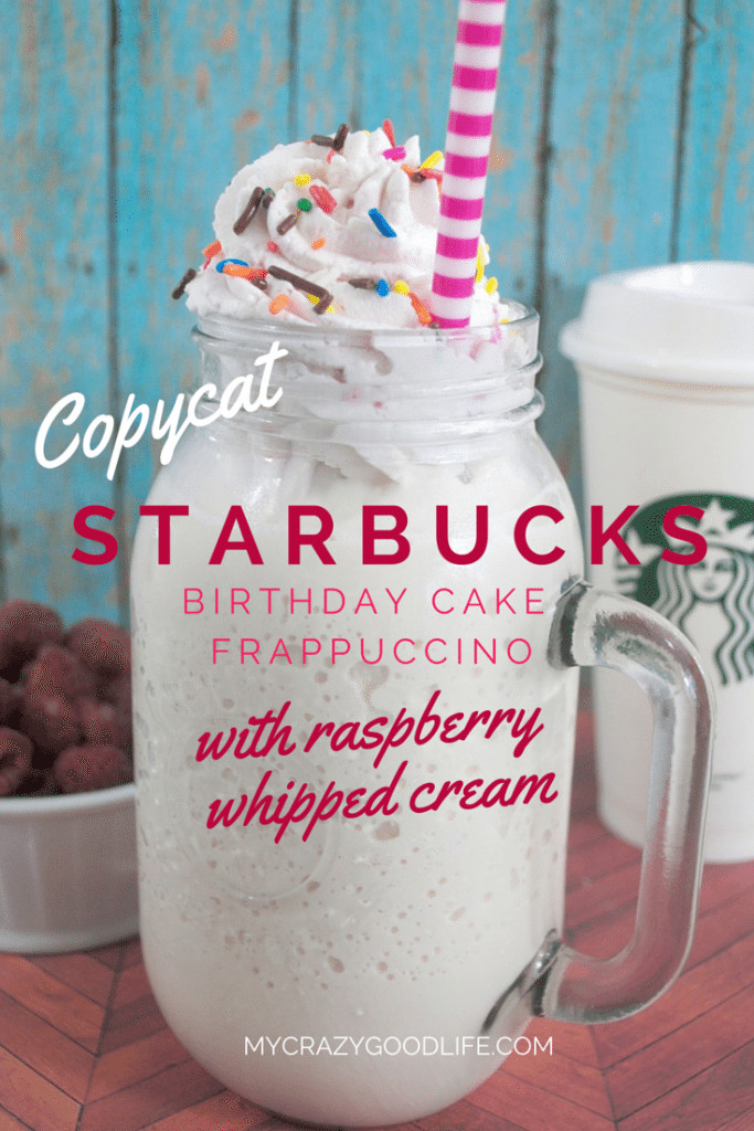 Birthday Cake Frappuccino Recipe
 Starbucks Birthday Cake Frappe with Raspberry Whipped Cream