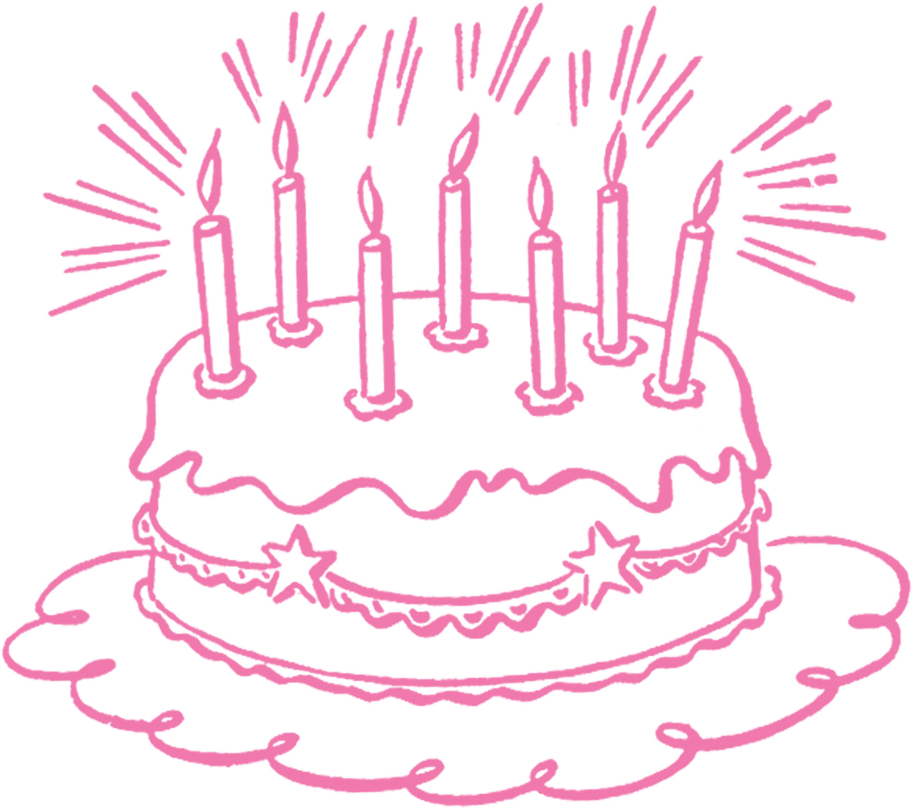 Birthday Cake Graphic
 Vintage Birthday Cake Line Art The Graphics Fairy