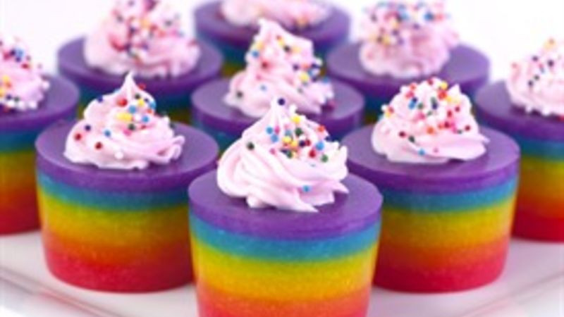 Birthday Cake Jello Shots
 Double Rainbow Cake Jello Shot Recipe Tablespoon