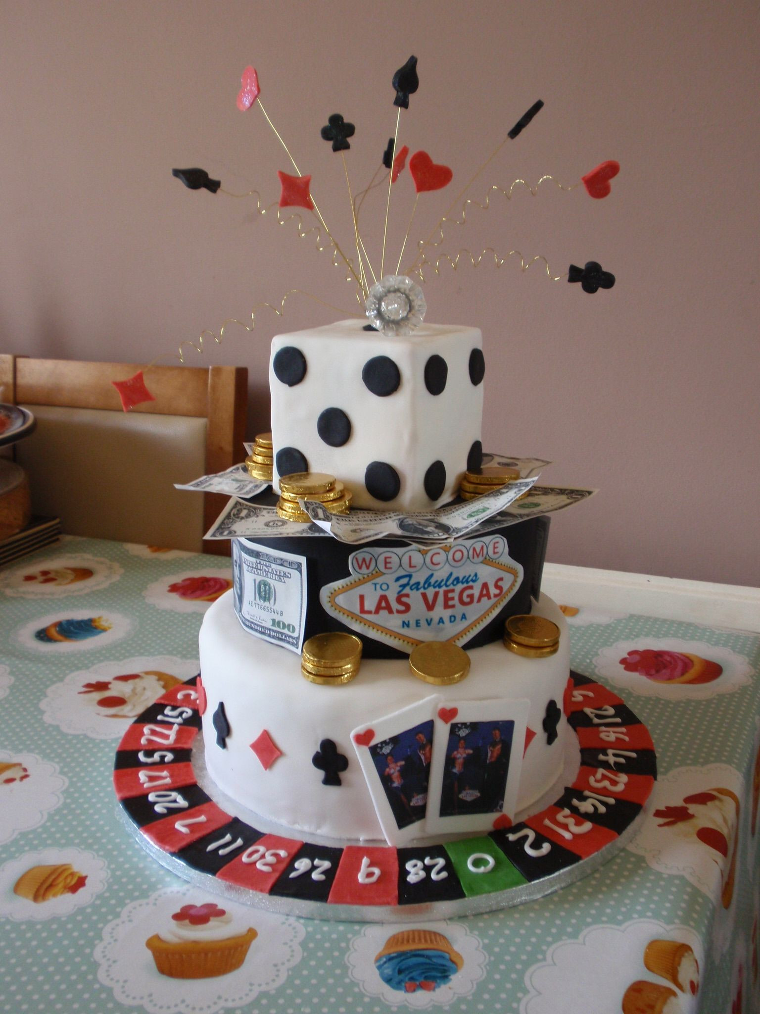 Birthday Cake Las Vegas
 Las vegas cake Groom cakes Pinterest