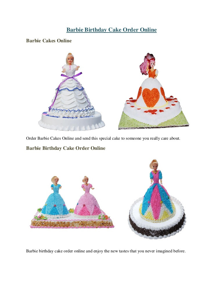 Birthday Cake Order Online
 Barbie Birthday Cake Order line