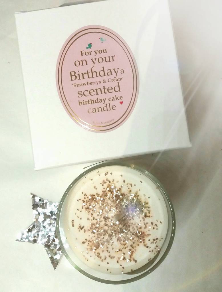 Birthday Cake Scented Candles
 scented birthday cake candle by kisses and creations
