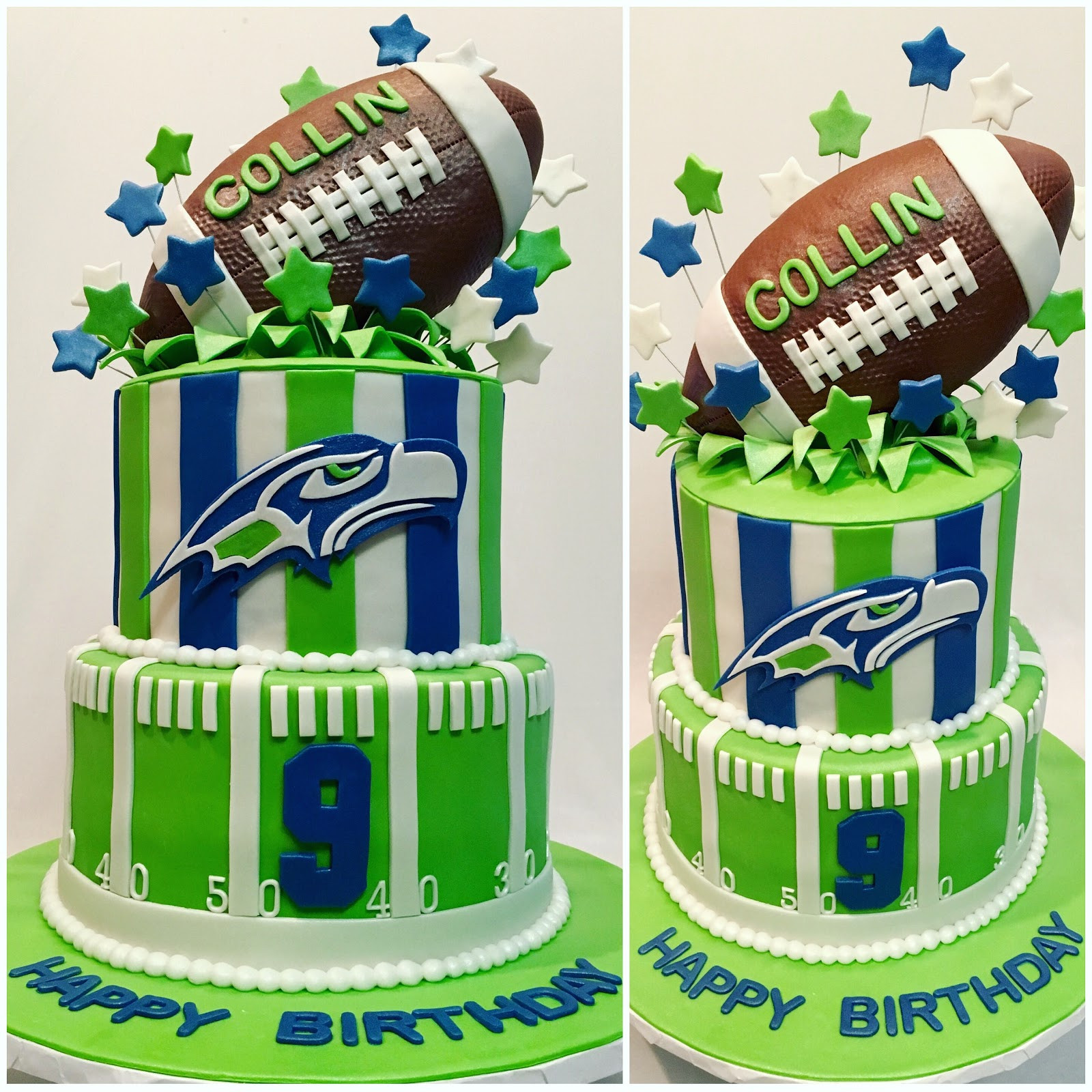 Birthday Cake Seattle
 MyMoniCakes Seattle Seahawks football cake with football