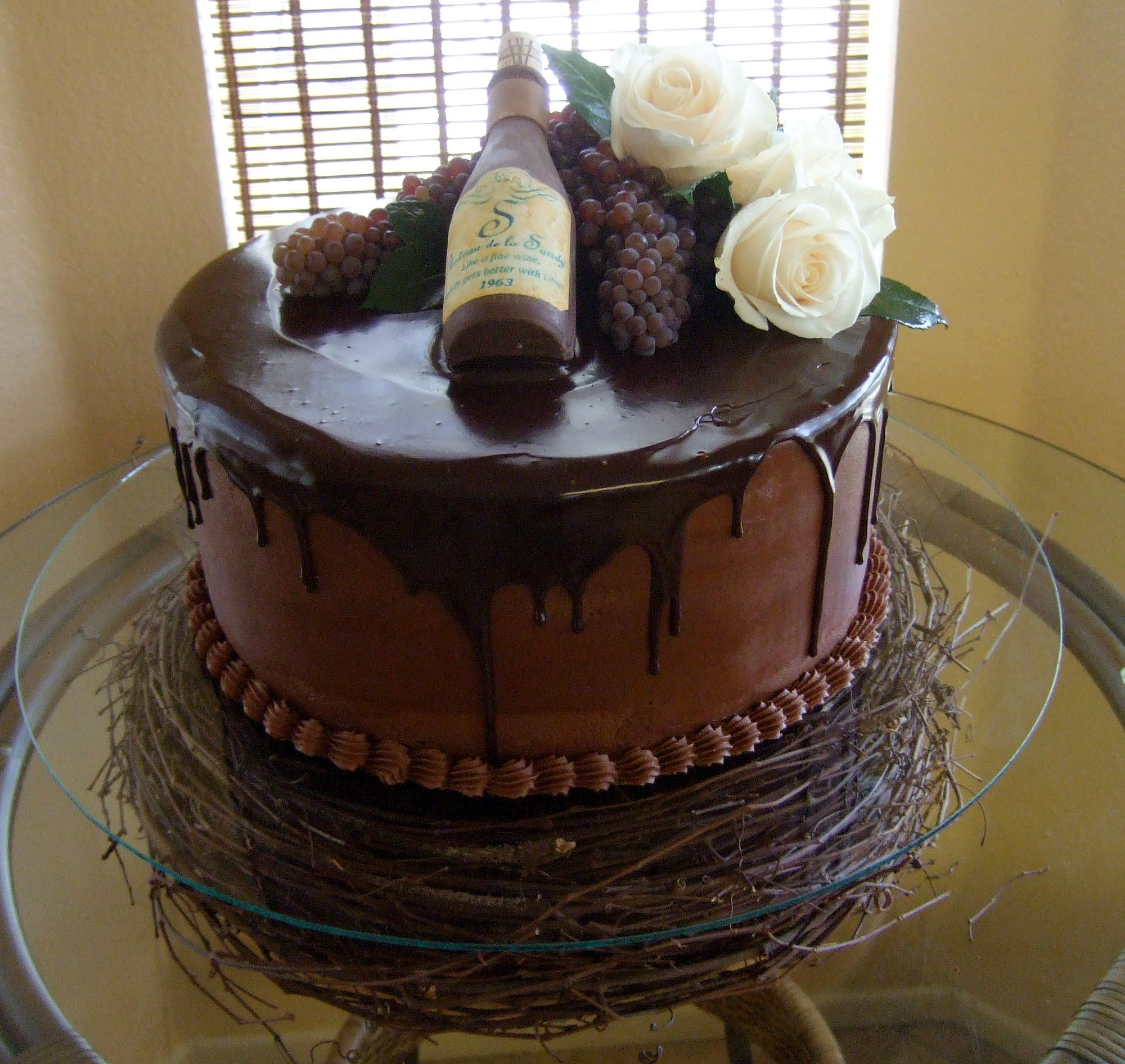 Birthday Cake Vineyards
 50th Birthday Cake Wine and chocolate theme Chocolate