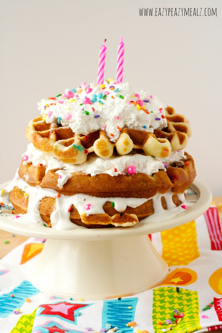 Birthday Cake With Picture
 Birthday Waffle Cake Easy Peasy Meals