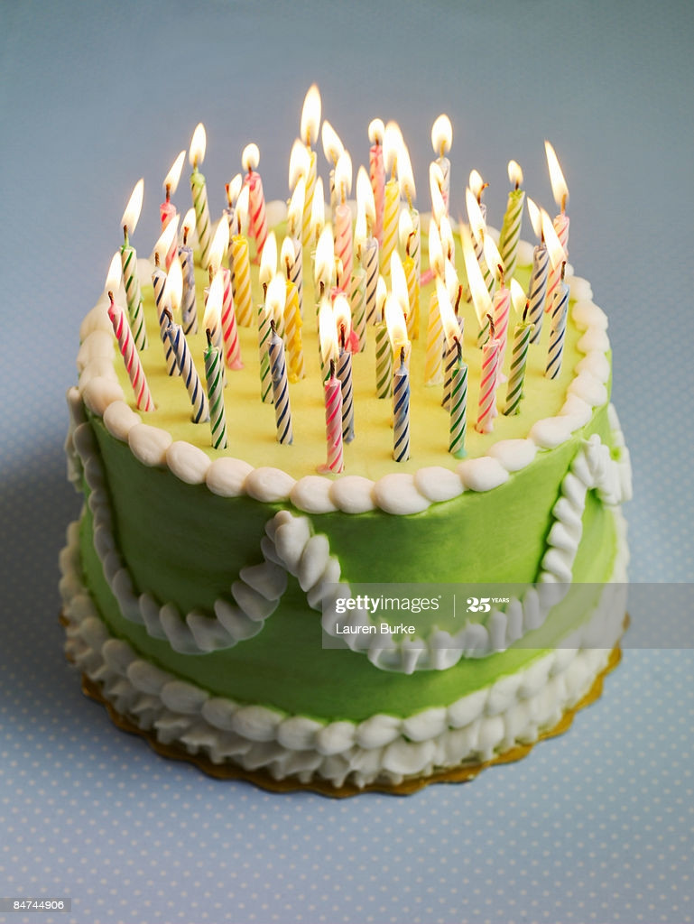 Birthday Cake With Picture
 Birthday Cake With Many Candles High Res Stock