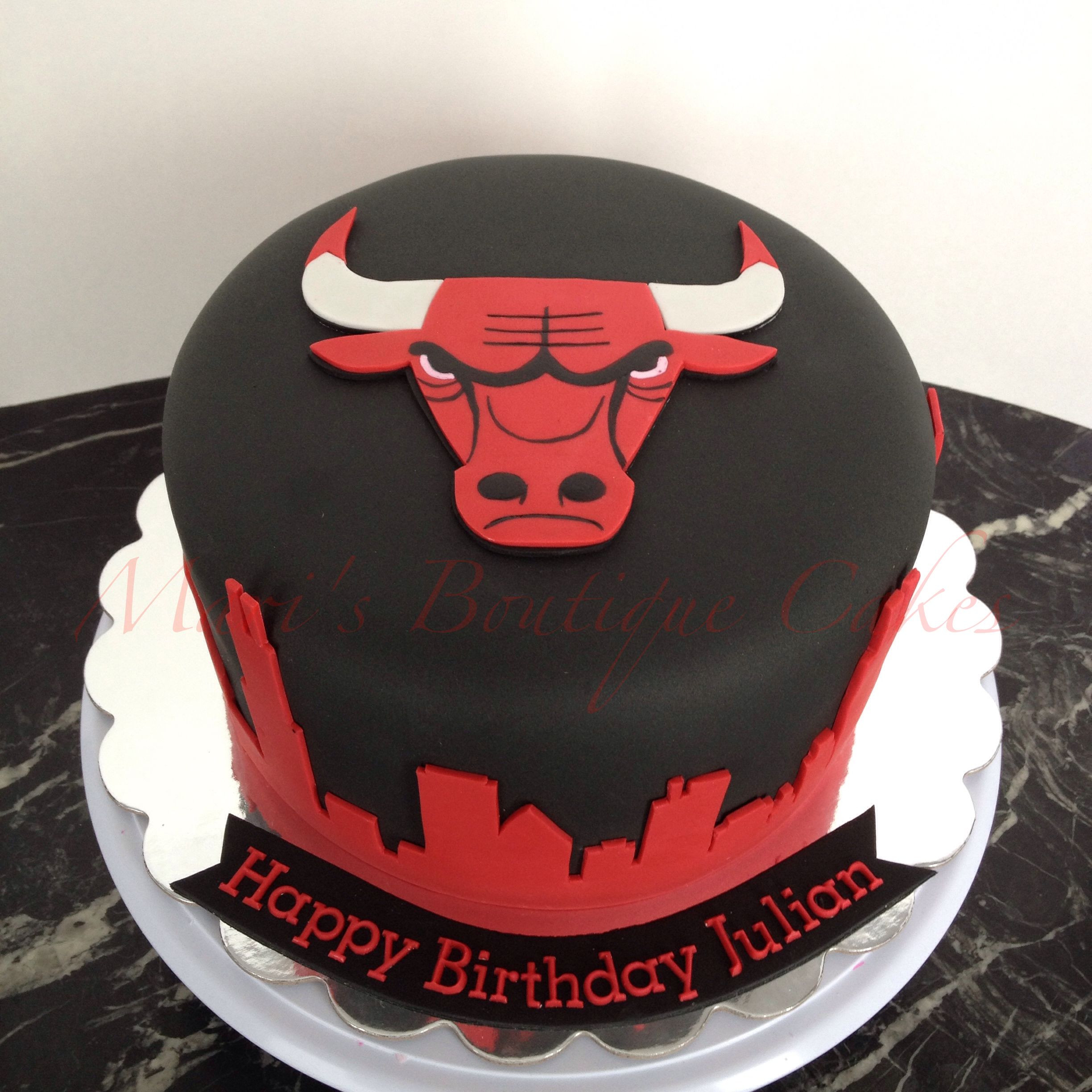 Birthday Cakes Chicago
 Chicago Bulls Cake by Mari s Boutique Cakes