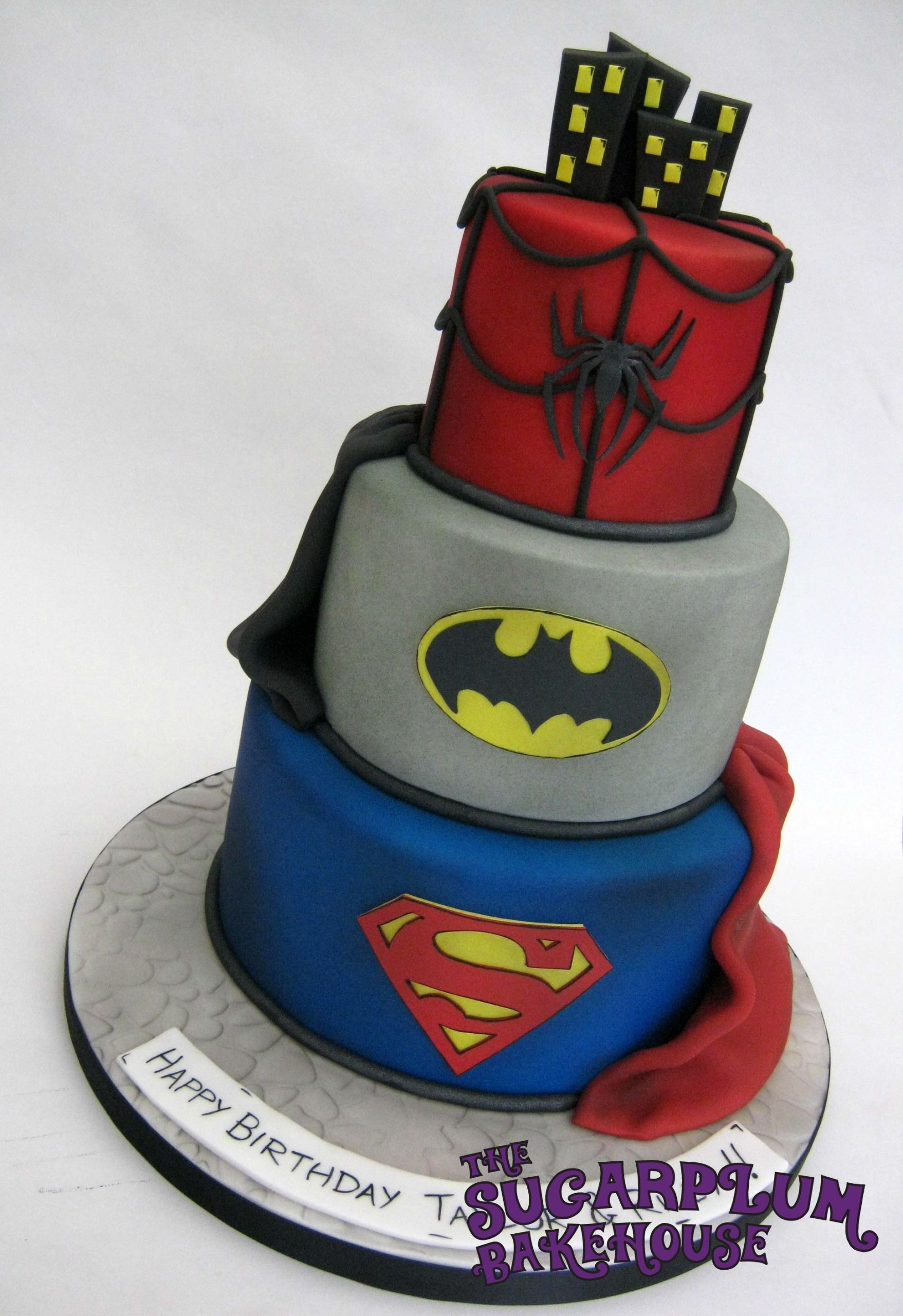 Birthday Cakes Dc
 3 Tier Mini 3 Tier Marvel Dc Superhero Birthday Cake