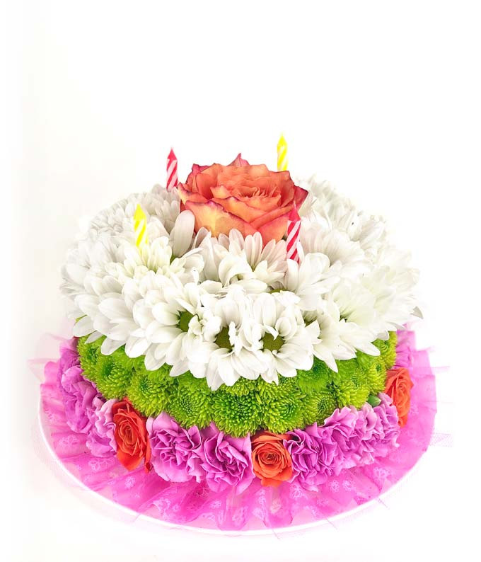 Birthday Cakes Delivery
 Happiest Birthday Flower Cake at From You Flowers