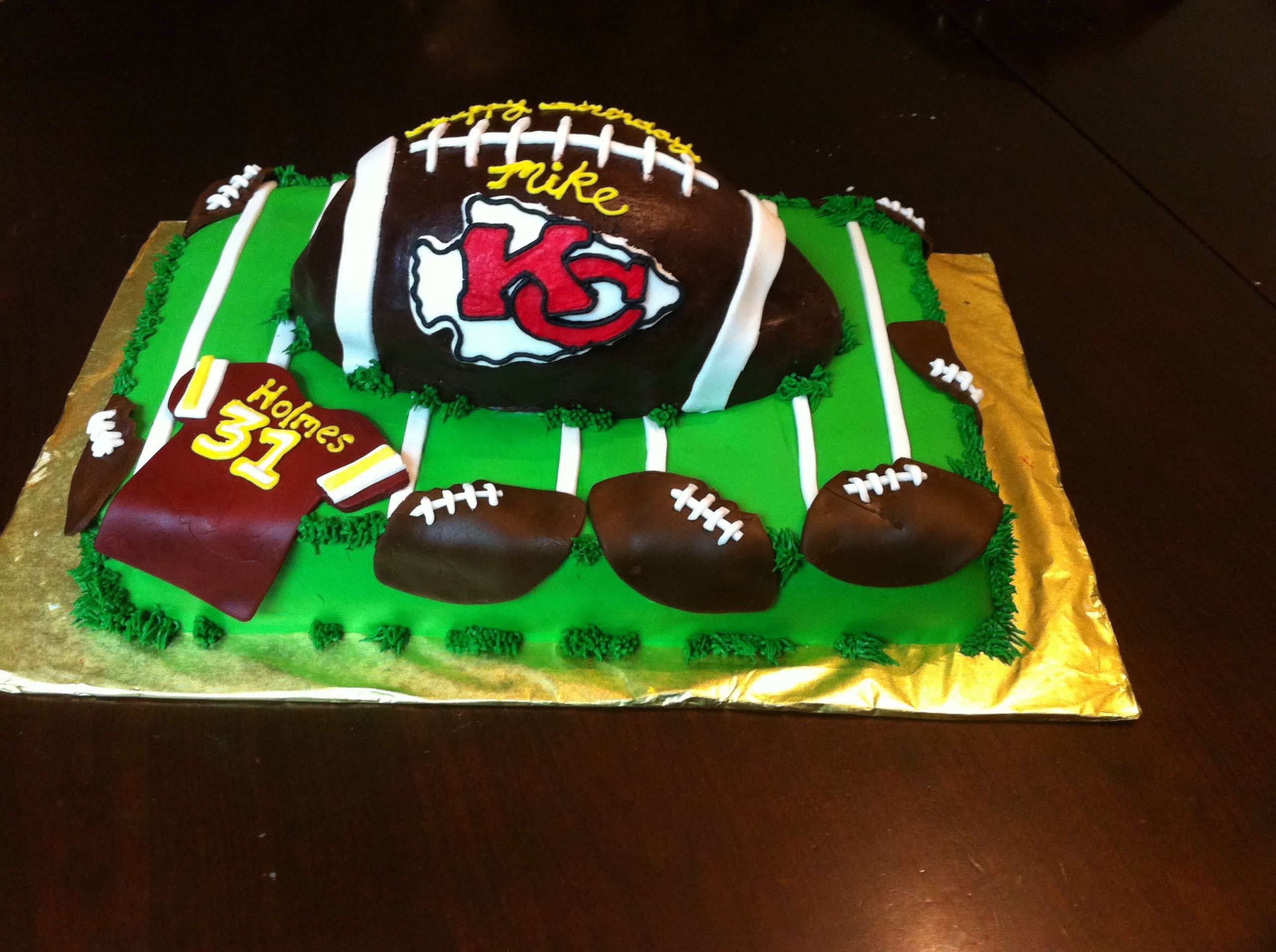 Birthday Cakes Kansas City
 Pin Kansas City Chiefs Fondant Football Cake Renewing Our